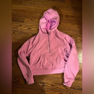 Scuba Oversized Half-Zip Hoodie Pink XS/S